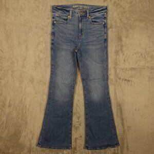 American Eagle Jeans Super Hi-Rise Flare Women's Size 4 Blue Next Level Stretch